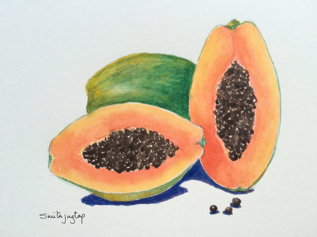 1024x768 44366~ - Watercolor Paintings Of Fruits And Vegetables