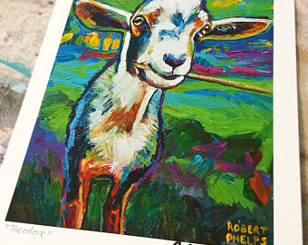 340x270 Goat Painting Etsy - Watercolor Paintings Of Goats