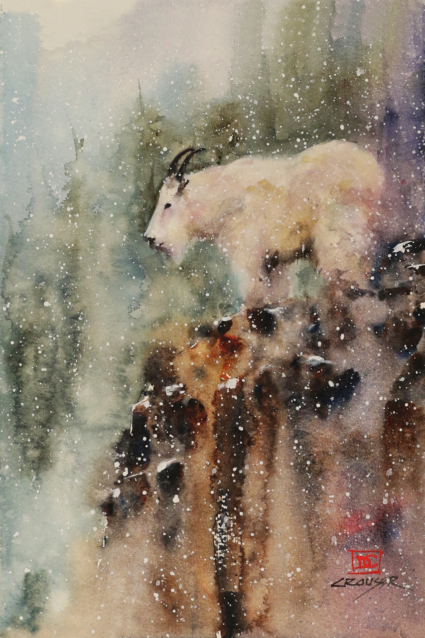 853x1280 Mountain Goat - Watercolor Paintings Of Goats