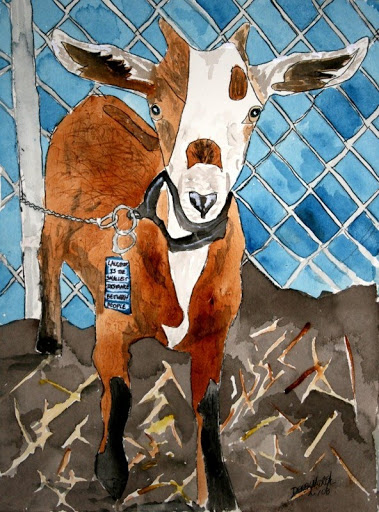 379x512 Goats Watercolor Paintings And Art Prints - Watercolor Paintings Of Goats