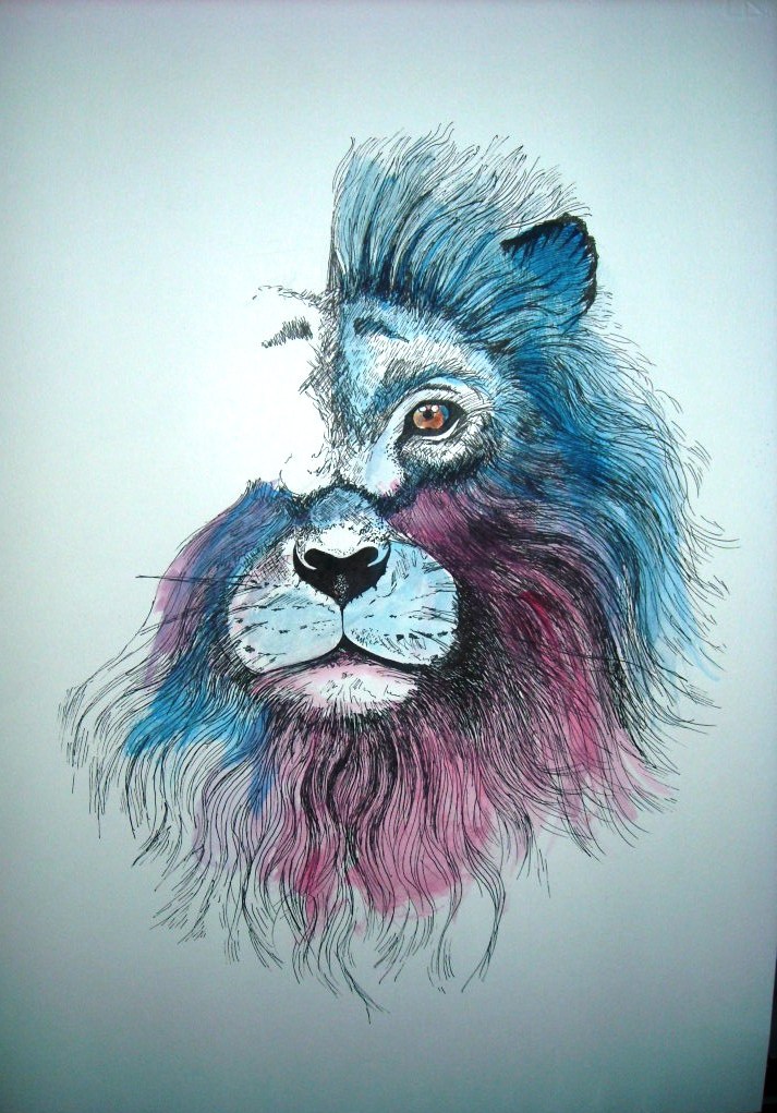 713x1021 Lion Watercolor By Ester1996 - Watercolor Paintings Of Lions