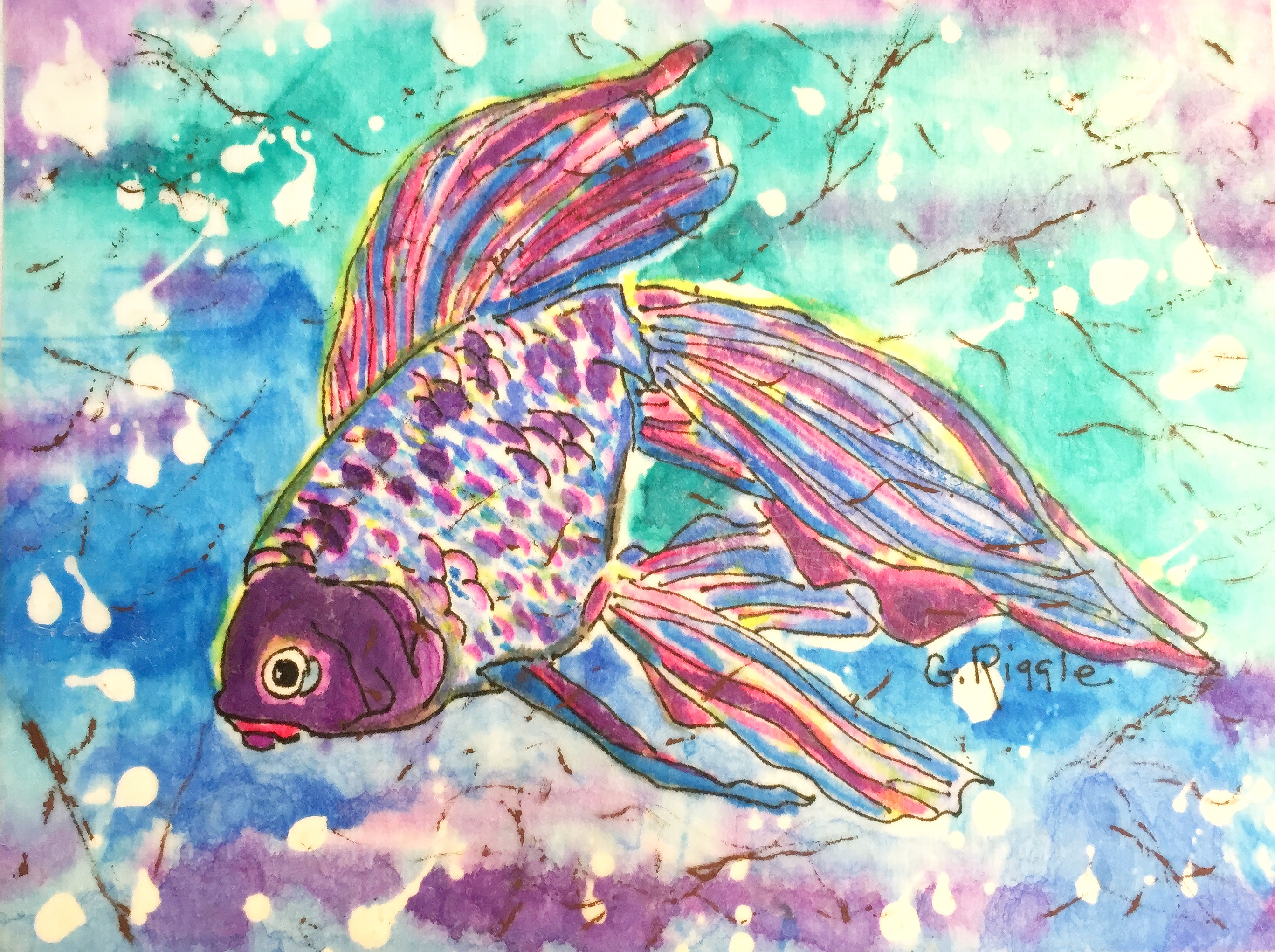 2735x2042 Paintings Of Tropical Fish Tropical Fish Watercolor Batik On - Watercolor Paintings Of Tropical Fish