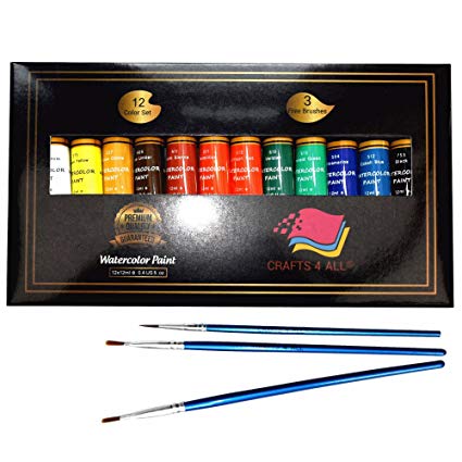 425x425 Watercolor Paint Set By Crafts 4 All 12 Premium - Watercolor Paints Amazon
