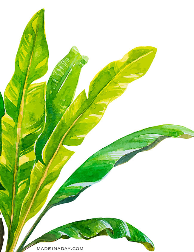 650x841 Tropical Palm Watercolor Wall Art Printables Made In A Day - Watercolor Palm