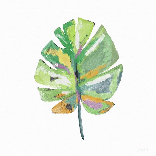 600x600 Watercolor Palm Leaf Art By Linda Woods Beach Towel For Sale By - Watercolor Palm