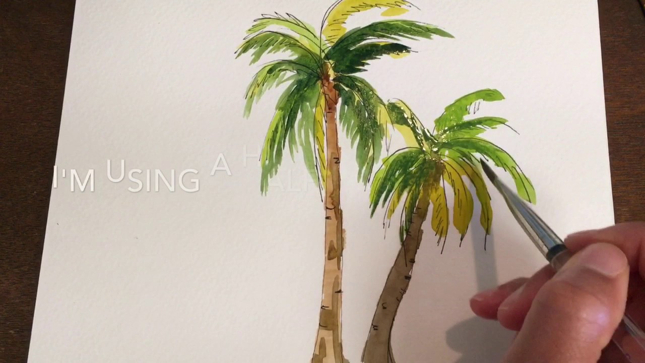 1280x720 How To Paint Simple Palm Trees In Watercolor - Watercolor Palm