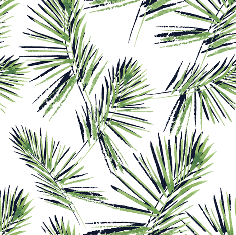470x469 Watercolor Palm Leaves Pattern Fabric - Watercolor Palm Leaves