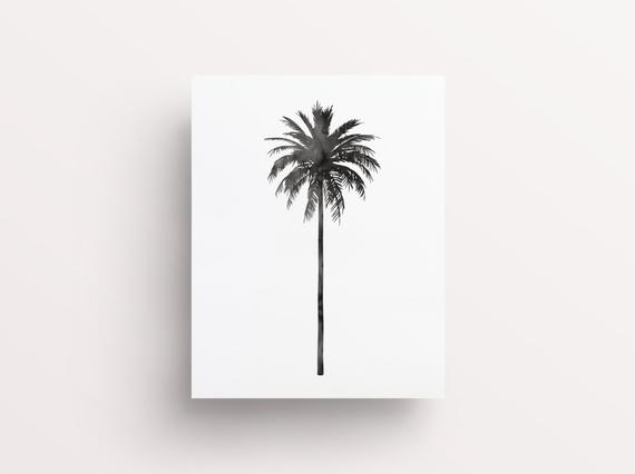 570x426 Palm Tree Print Watercolor Palm Tree Print Botanical Print Etsy - Watercolor Palm Tree