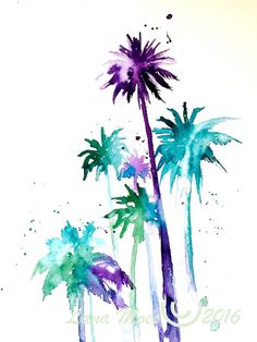 236x314 California Dreaming, Original Painting Art Journal Ideas - Watercolor Palm Tree