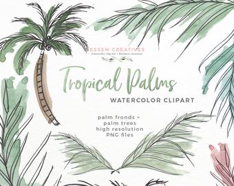 340x270 Watercolor Palm Tree Etsy - Watercolor Palm Tree