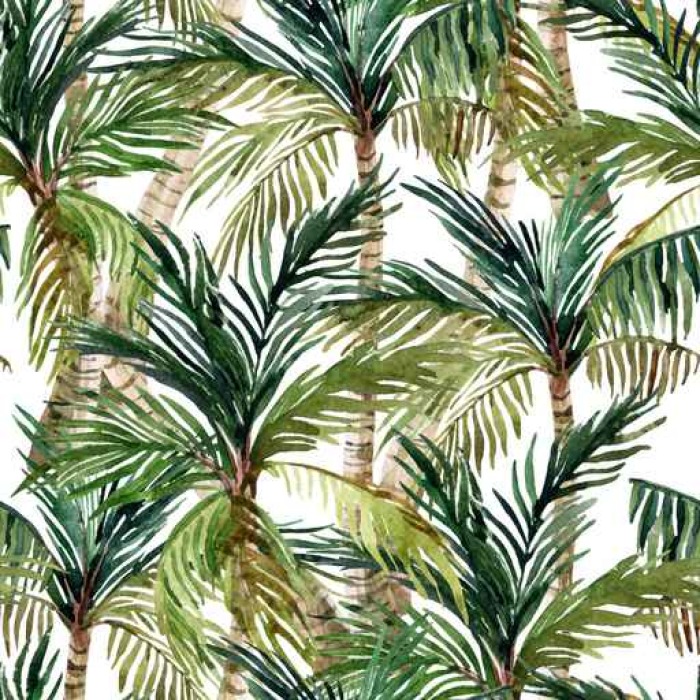 700x700 Watercolor Palm Tree Seamless Pattern Wall Mural We - Watercolor Palm Tree