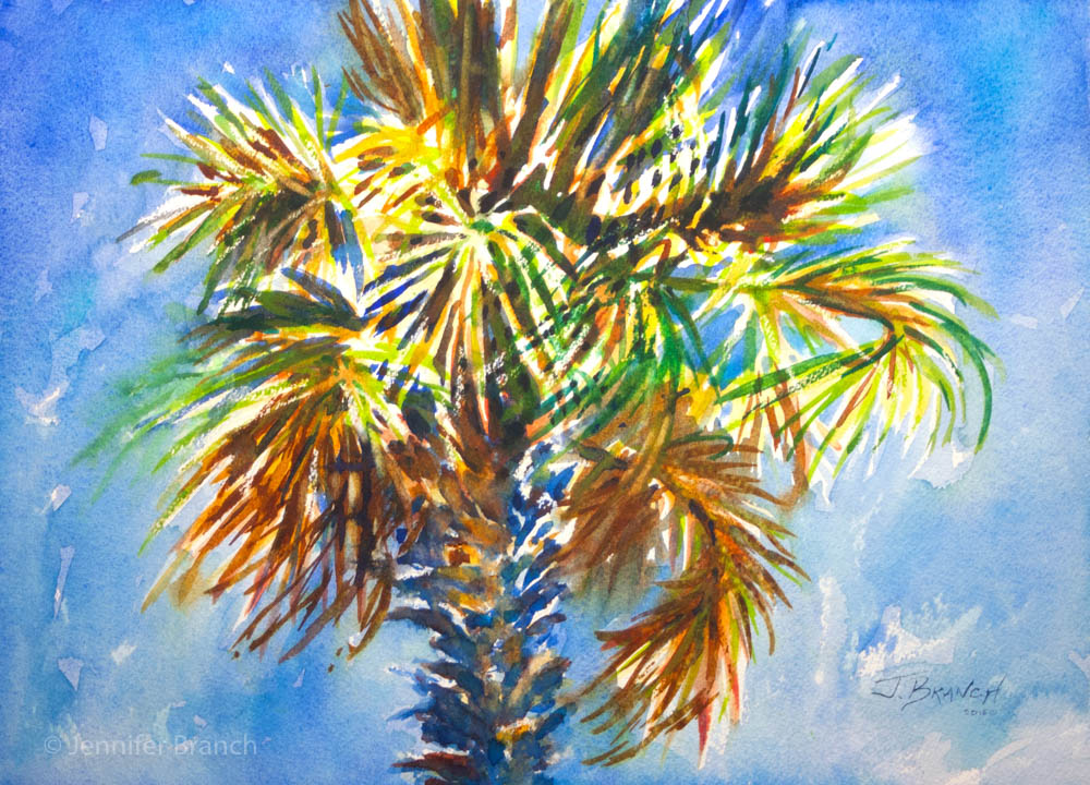 1000x720 Charleston Palm Tree Watercolor Painting Tutorial - Watercolor Palm Tree