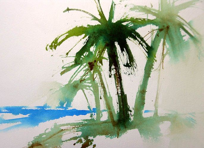 686x498 Easy Trees How To Paint Palm Trees Watercolors - Watercolor Palm Tree