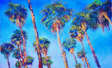 375x228 Palm Trees Painting By Suren Nersisyan Saatchi Art - Watercolor Palm Trees Art