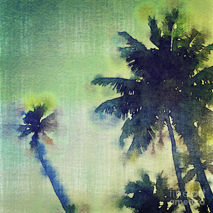 900x900 Watercolor Coconut Tree Tropical Vintage Palm Digital Art By - Watercolor Palm Trees Art