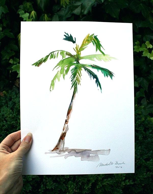600x760 Palm Tree Watercolor Doha Mokdad - Watercolor Palm Trees Art