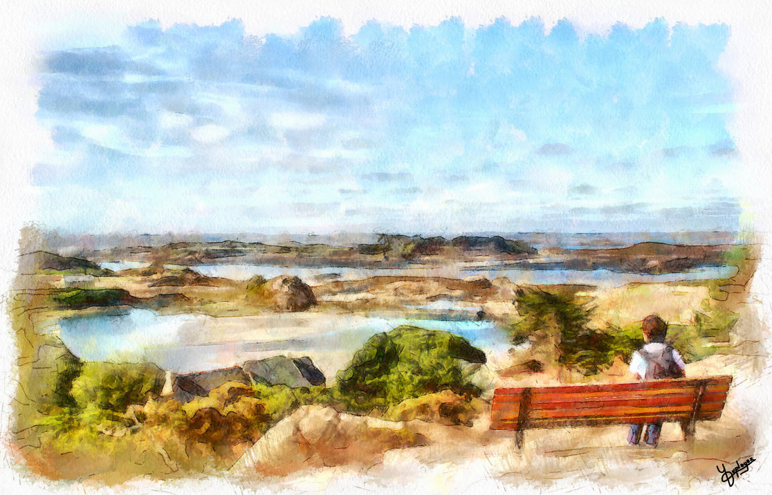1116x716 Panorama Watercolor By Yvesduployez - Watercolor Panorama