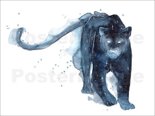500x375 Maradan Galaxy Panther Poster Posterlounge - Watercolor Panther