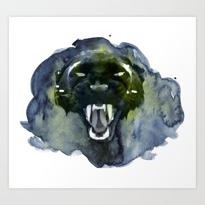 700x700 Watercolor Panther Art Print By Happybirddesign Society6 - Watercolor Panther