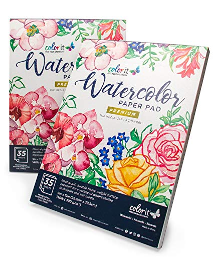 425x531 Colorit 9x12 Watercolor Paper Sketch Pad, 70 Sheets - Watercolor Paper Amazon