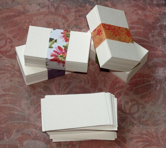 570x508 50 Business Card Blanks ... Watercolor Paper Cold Press White Etsy - Watercolor Paper Business Cards