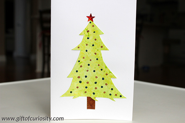 600x400 Watercolor And Salt Painted Christmas Tree Cards - Watercolor Paper Christmas Ornaments