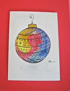 236x305 Watercolor Card, ( No.212), Christmas Ornament, Greeting Card - Watercolor Paper Christmas Ornaments