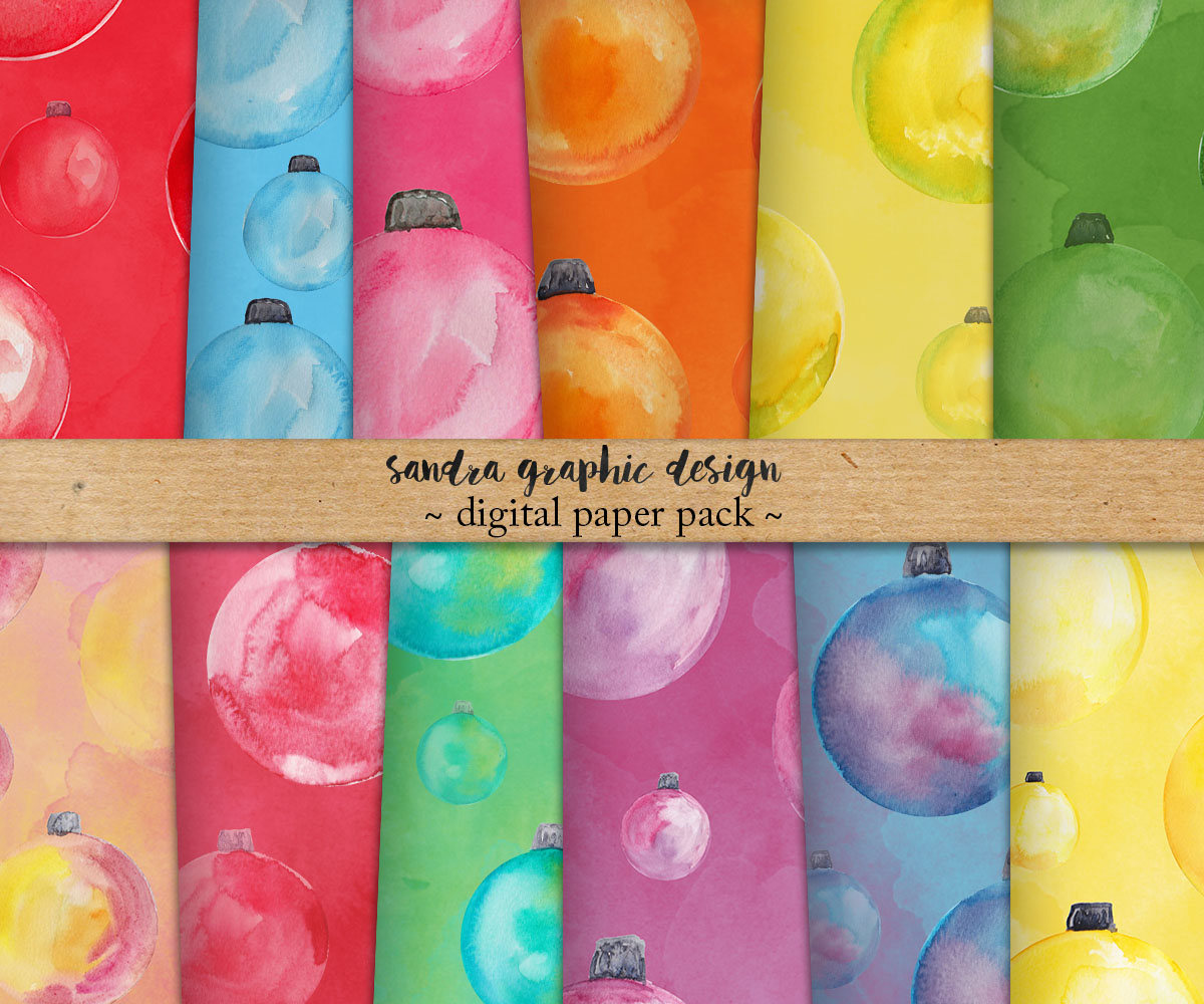 1200x1000 Christmas Digital Paperwatercolor Christmas Etsy - Watercolor Paper Christmas Ornaments