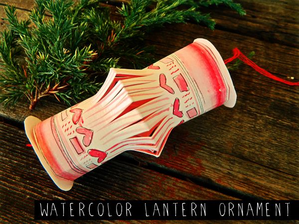 600x450 Diy Watercolor Paper Lantern Holiday Ornament - Watercolor Paper Christmas Ornaments