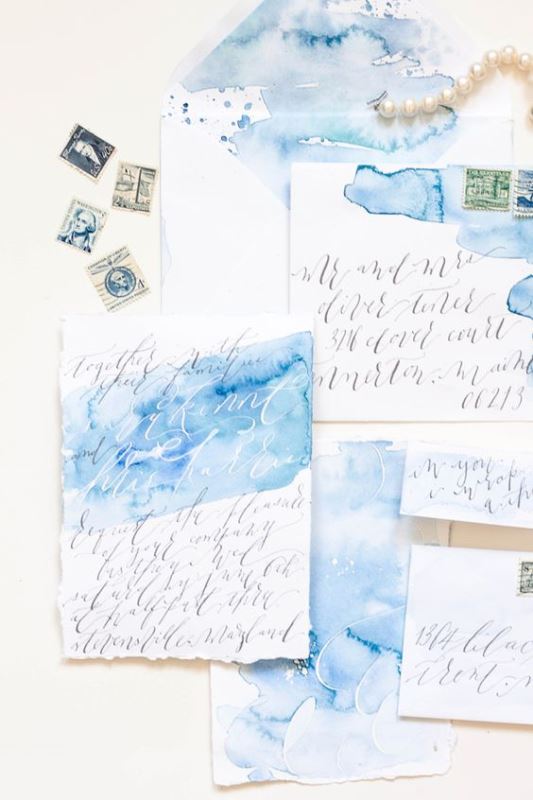 533x800 23 Pretty Watercolor Wedding Invitations To Get Inspired - Watercolor Paper Invitations