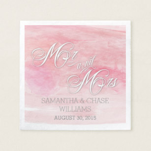307x307 Modern Pink Watercolor Wedding Napkins Zazzle Ca - Watercolor Paper Napkins