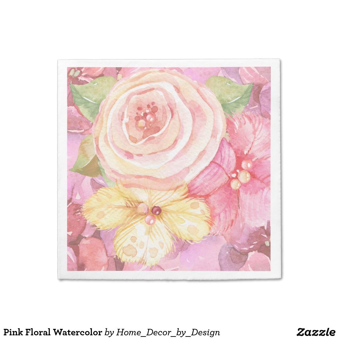 1104x1104 Pink Floral Watercolor Paper Napkin Watercolor Paper And Napkins - Watercolor Paper Napkins