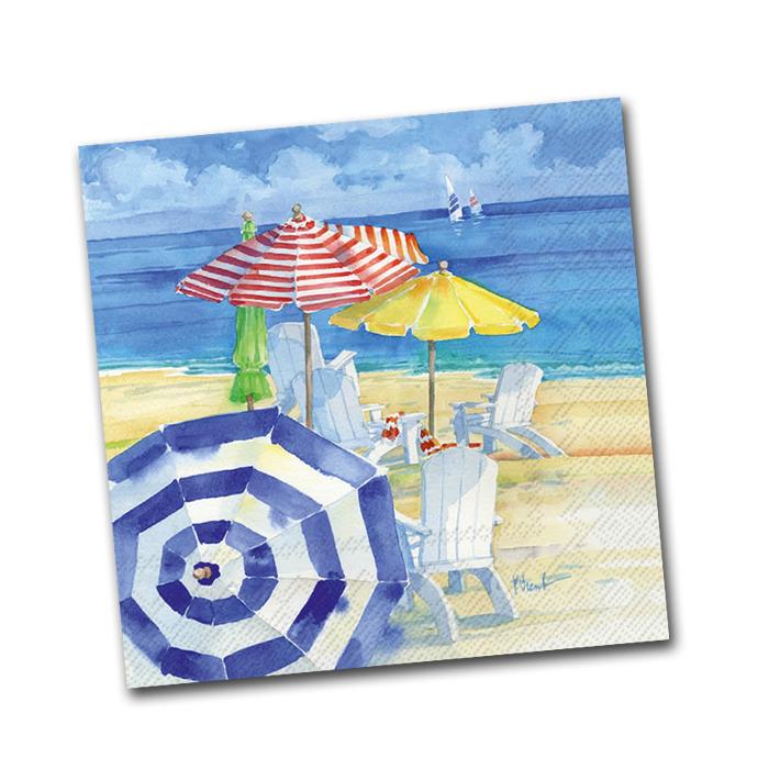 700x700 Watercolor Beach Paper Napkins - Watercolor Paper Napkins