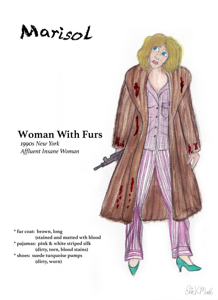 728x1000 Final Rendering Of Woman With Furs, Watercolor On Paper. (Digital - Watercolor Paper Scan