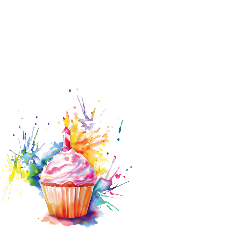 750x750 Ella And Viv Paper Company Watercolor Party Watercolor Cupcake Paper - Watercolor Party