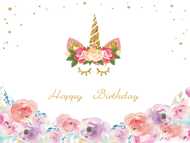 640x480 Buy Unicorn Birthday Party Photography Background - Watercolor Party