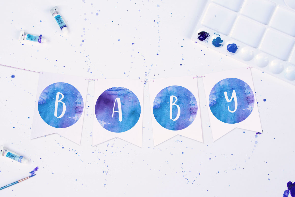 1200x800 Watercolor Party Banner The Little Umbrella - Watercolor Party