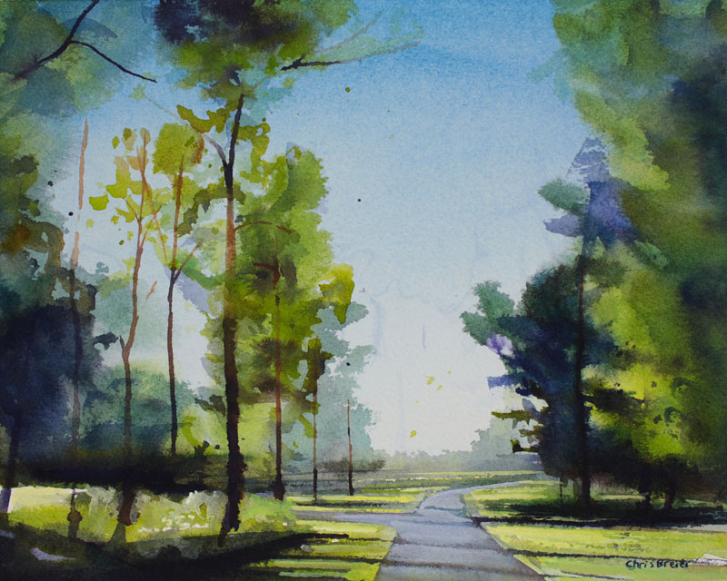 800x640 Chris Breier Amherst Bike Path - Watercolor Path