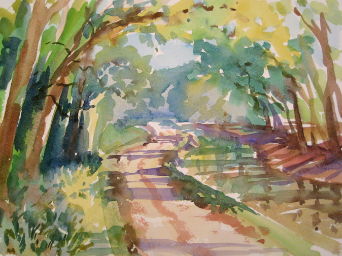 674x504 Fall Plein Air Class - Watercolor Path