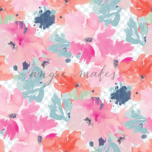 600x600 Repeating Abstract Watercolor Flower Pattern - Watercolor Pattern