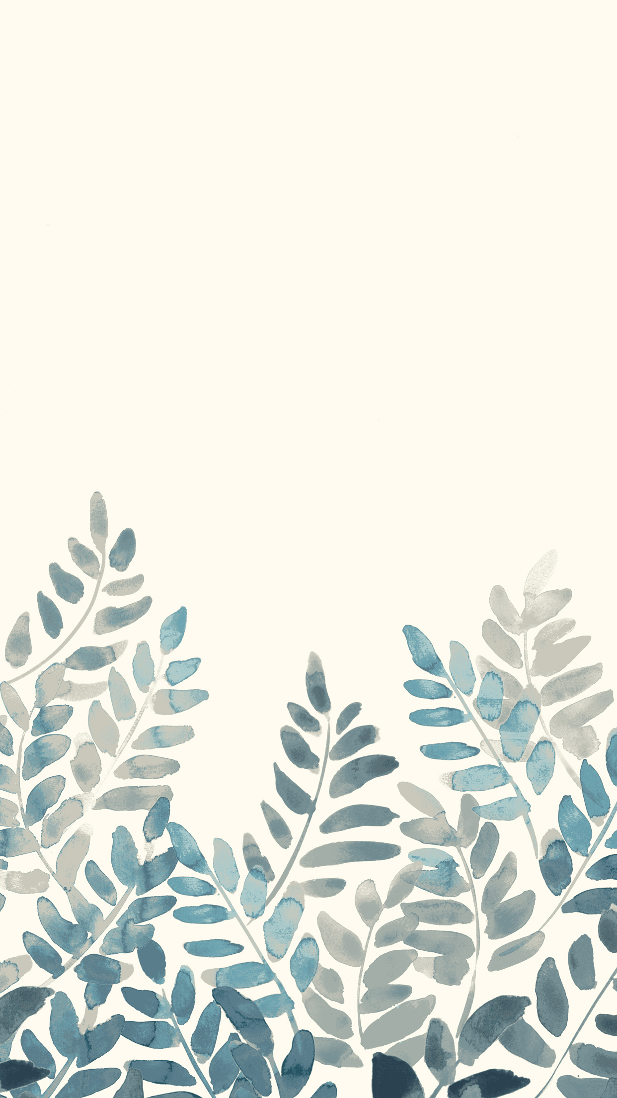 1242x2208 Free Watercolor Fern Mobile Wallpaper - Watercolor Pattern Wallpaper