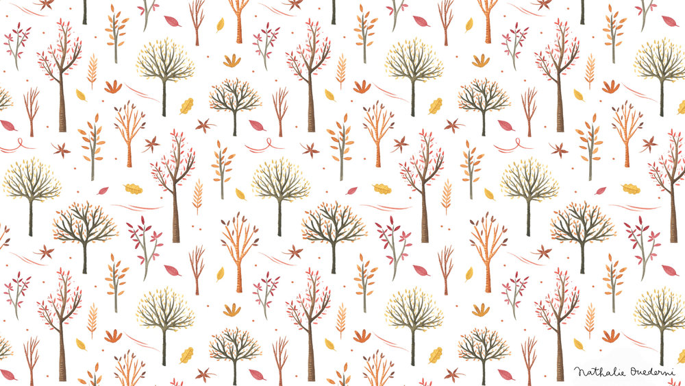 1000x563 October Free Desktop Wallpaper Nathalie Ouederni - Watercolor Pattern Wallpaper