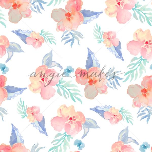 600x600 Tropical Watercolor Flower Wallpaper. Tropical Watercolor Flower - Watercolor Pattern Wallpaper