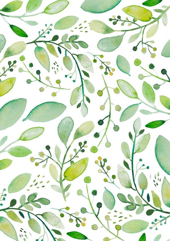 550x778 Watercolor Foliage Art Print By Sweet Reverie Watercolor - Watercolor Pattern Wallpaper