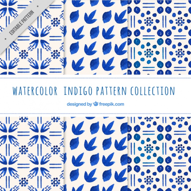 626x626 Indigo Patterns, Watercolor Vector Free Download - Watercolor Patterns Free
