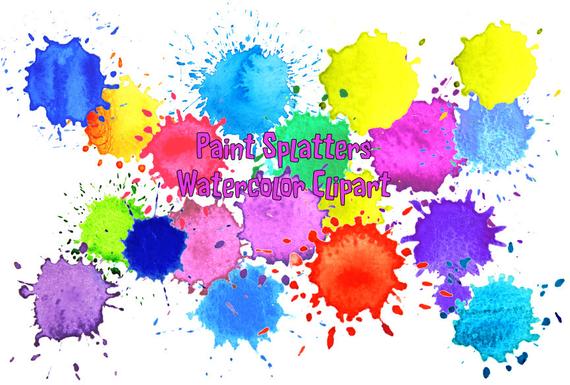 570x385 Watercolour Paint Splatter Patterns Paint Drops And Paint Etsy - Watercolor Patterns To Paint
