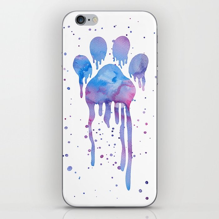 700x700 Watercolor Paw Print Iphone Skin By Nicsdesign Society6 - Watercolor Paw Print