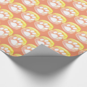 307x307 Watercolor Paw Prints Wrapping Paper Zazzle - Watercolor Paw Print