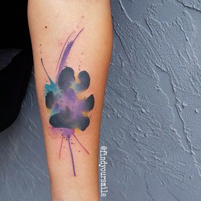 640x640 Watercolor Tattoo - Watercolor Paw Print