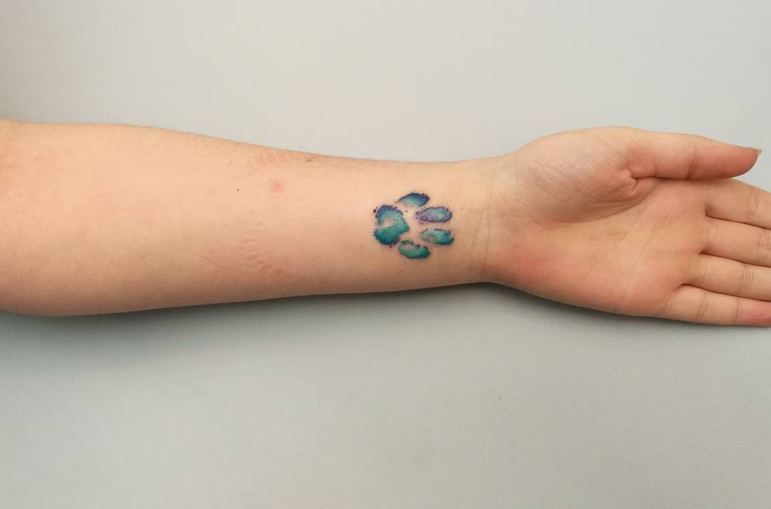 1080x713 Pawprinttattoo Hashtag On Twitter - Watercolor Paw Print